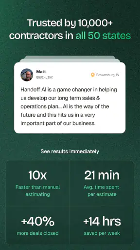 Handoff Construction Estimator screenshot
