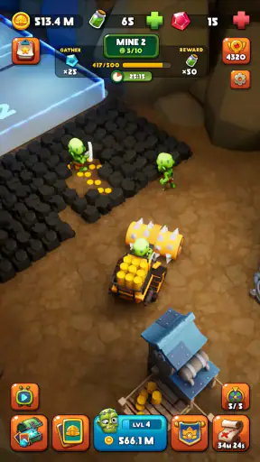 Idle Zombie Miner: Ouro Tycoon screenshot