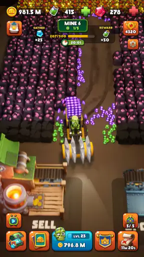 Idle Zombie Miner: Ouro Tycoon screenshot