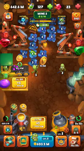 Idle Zombie Miner: Ouro Tycoon screenshot