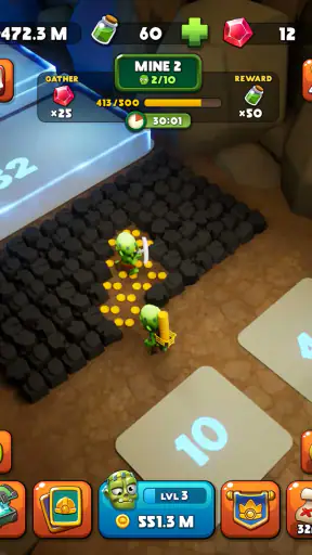 Idle Zombie Miner: Ouro Tycoon screenshot