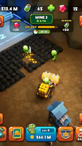 Idle Zombie Miner: Ouro Tycoon screenshot