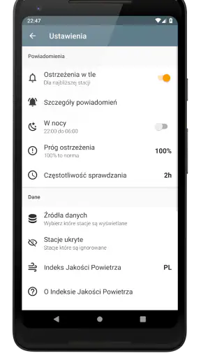 Kanarek - ostrzeżenia o smogu screenshot