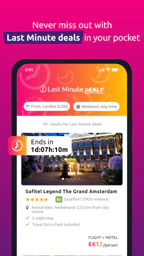 lastminute.com: holiday deals screenshot