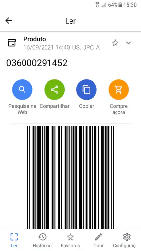 Leitor de código QR, de barras screenshot