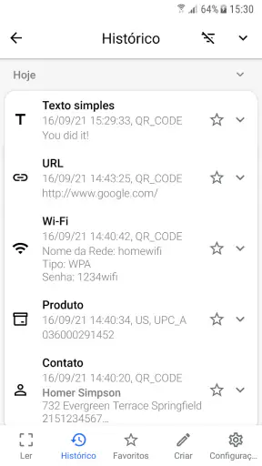 Leitor de código QR, de barras screenshot