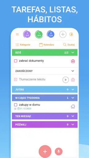 Lista de tarefas e atividades screenshot