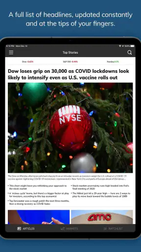 MarketWatch screenshot