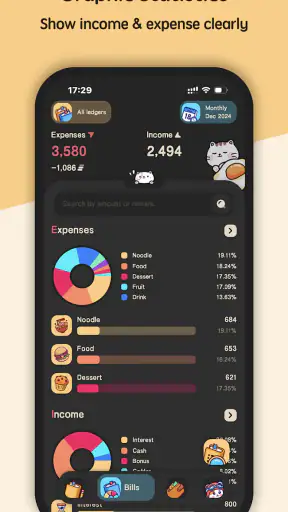 Gestor Dinheiro Meow Orçamento screenshot