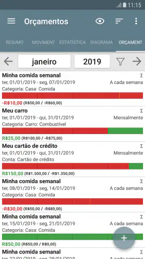 Meu orçamento screenshot