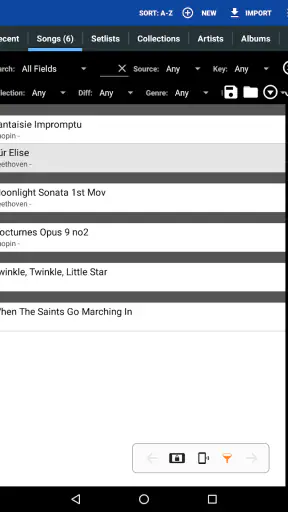 MobileSheets screenshot