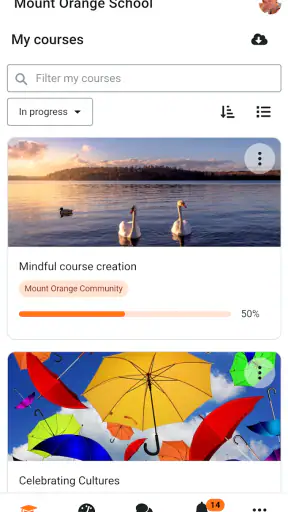 Moodle screenshot