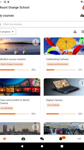 Moodle screenshot