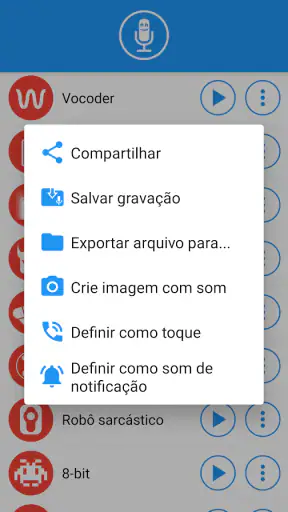Muda voz com efeitos screenshot