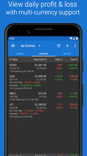 My Stocks Portfolio screenshot