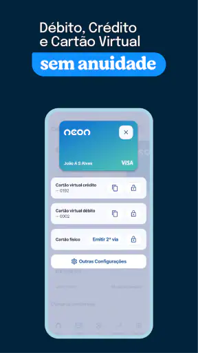 Neon cartão de crédito e conta screenshot