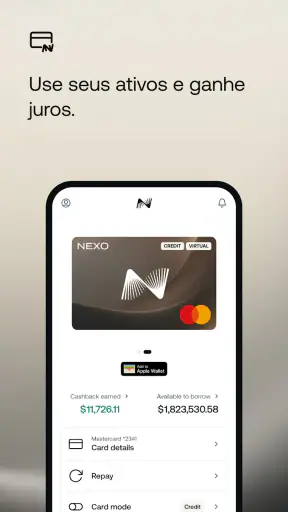 Nexo: Patrimônio cripto screenshot