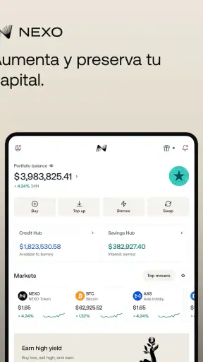 Nexo: Patrimônio cripto screenshot