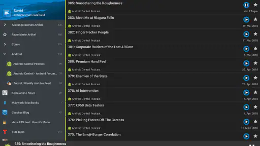 Nextcloud News screenshot