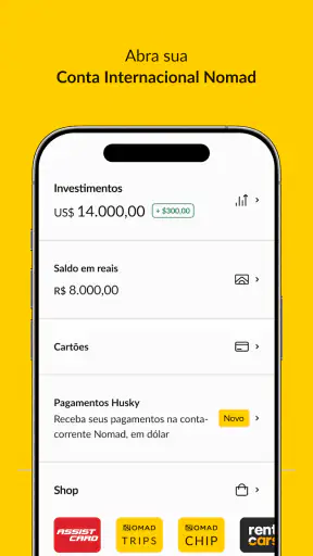 Nomad: Conta em Dólar e Cartão screenshot