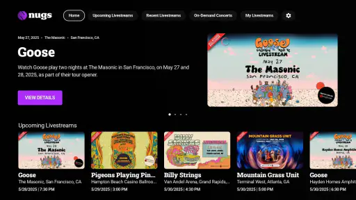 nugs.net - músicas ao vivo screenshot