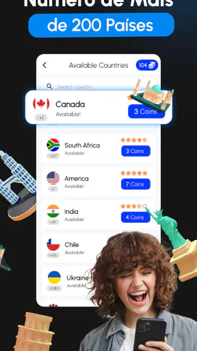 Números virtuais SMS - GetCode screenshot