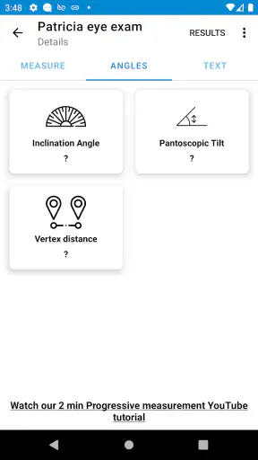 Optometry eye distance measure screenshot