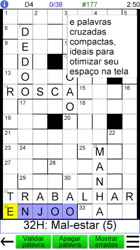 Palavras Cruzadas Portuguesas screenshot