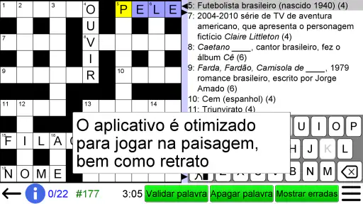 Palavras Cruzadas Portuguesas screenshot
