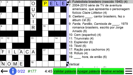Palavras Cruzadas Portuguesas screenshot