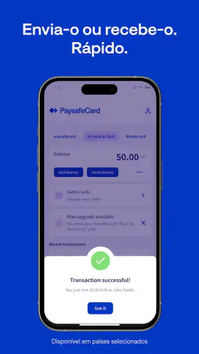 PaysafeCard-pagamento pré-pago screenshot