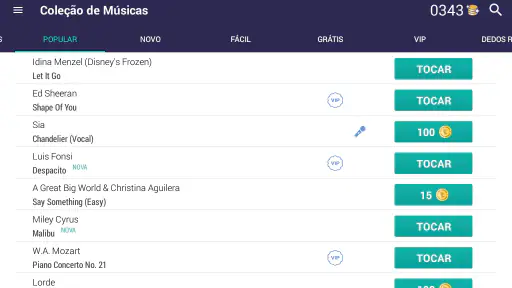 Piano Tocar e aprender músicas screenshot