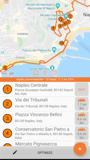 PlaceMaker Route Planner screenshot