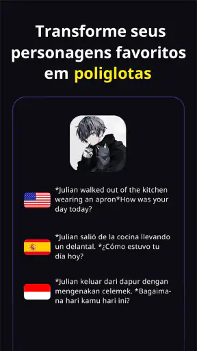 PolyBuzz: Fale com Amigos IA screenshot
