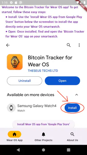 Preço do Bitcoin para Wear OS screenshot