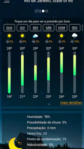 Previsão meteorológica screenshot