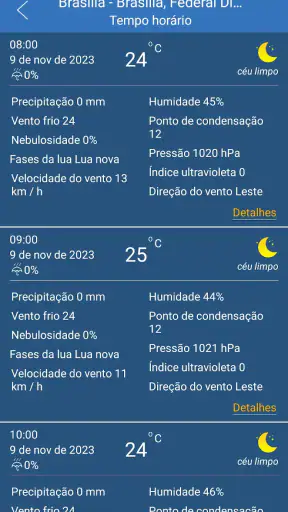 Previsão meteorológica screenshot