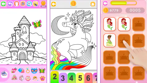 Princess Coloring Book Glitter screenshot