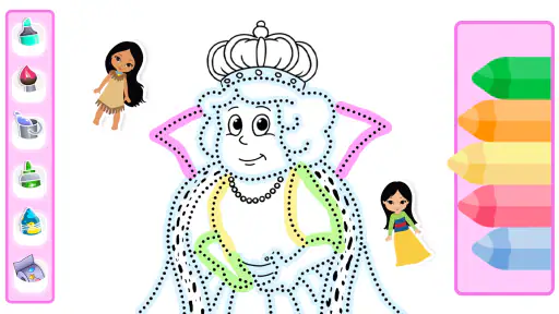 Princess Coloring Book Glitter screenshot