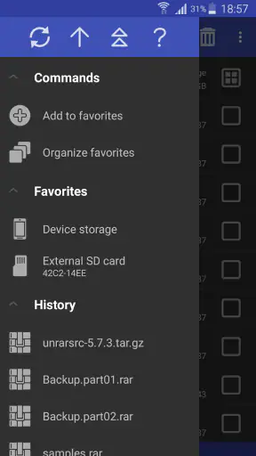 RAR screenshot