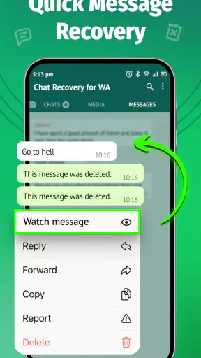 Recupere mensagens excluídas! screenshot