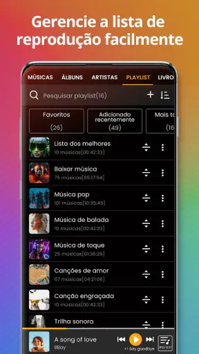 Reprodutor de música screenshot