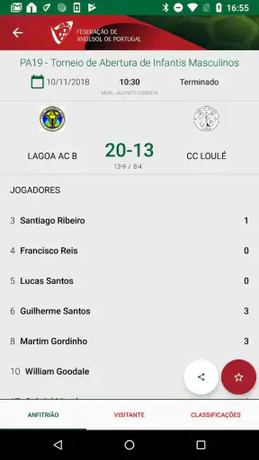 Resultados Andebol Portugal screenshot