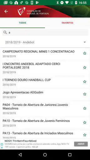 Resultados Andebol Portugal screenshot