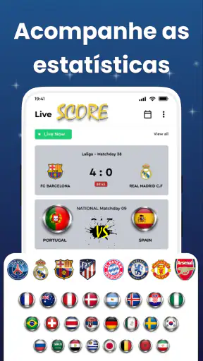 Resultados de futebol ao vivo screenshot