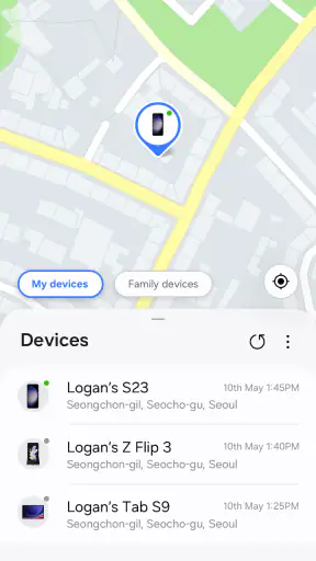 Samsung Find: Location Sharing screenshot