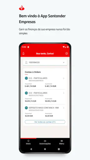 Santander Empresas Portugal screenshot