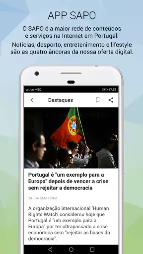 SAPO screenshot