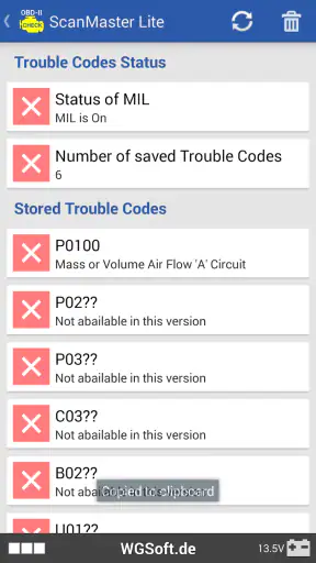 ScanMaster for ELM327 OBD-2 screenshot