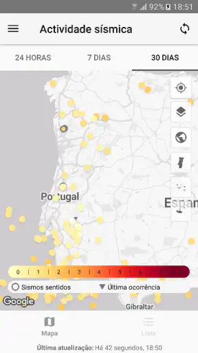 Sismos@IPMA screenshot